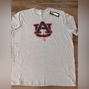 NWT MENS UNDER ARMOUR GRAY SHORT SLEEVE TEE AU AUBURN TIGERS SIZE XXL